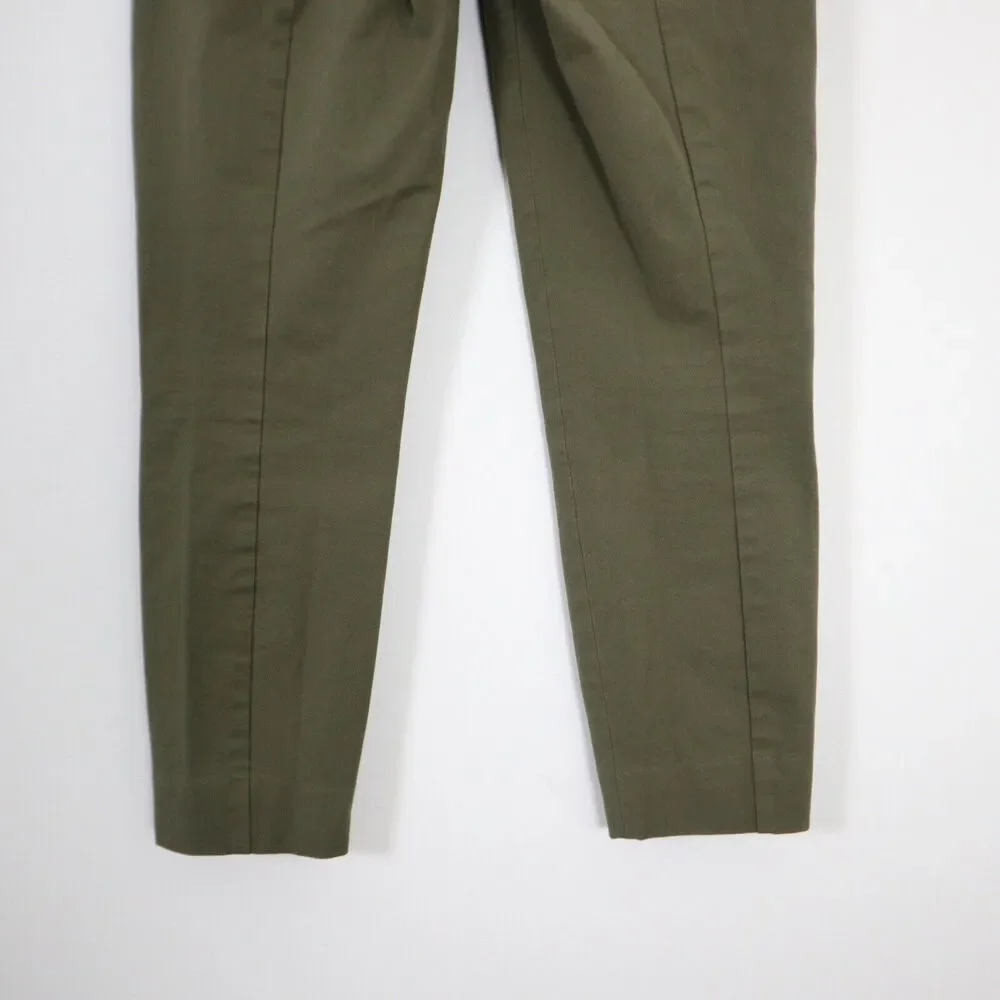 Everlane Size 4 The Fixed-Waist Stretch Cotton Pant Military Olive Green - Picture 9 of 9